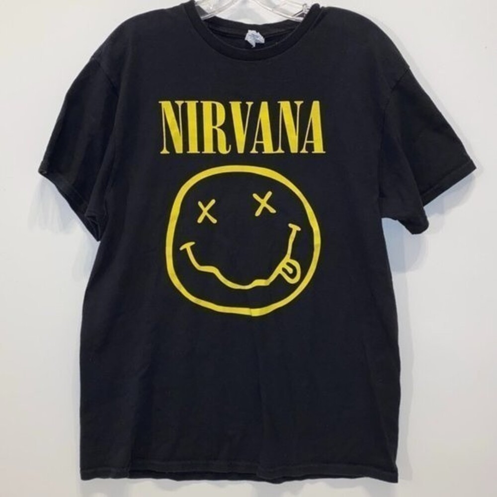 Nirvana Smiley Face T Shirt Large